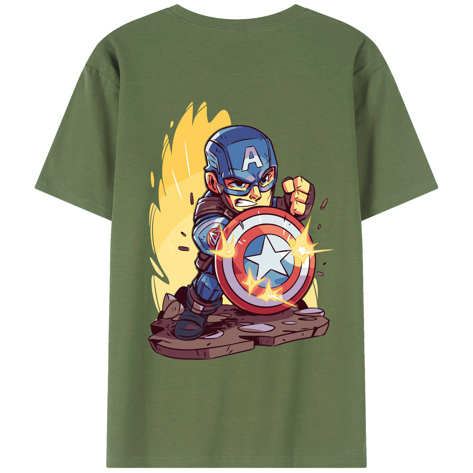 （画像用） アベンジャーズ The Avengers 綿100％ メンズ半袖Tシャツ（バックプリント） 通気性